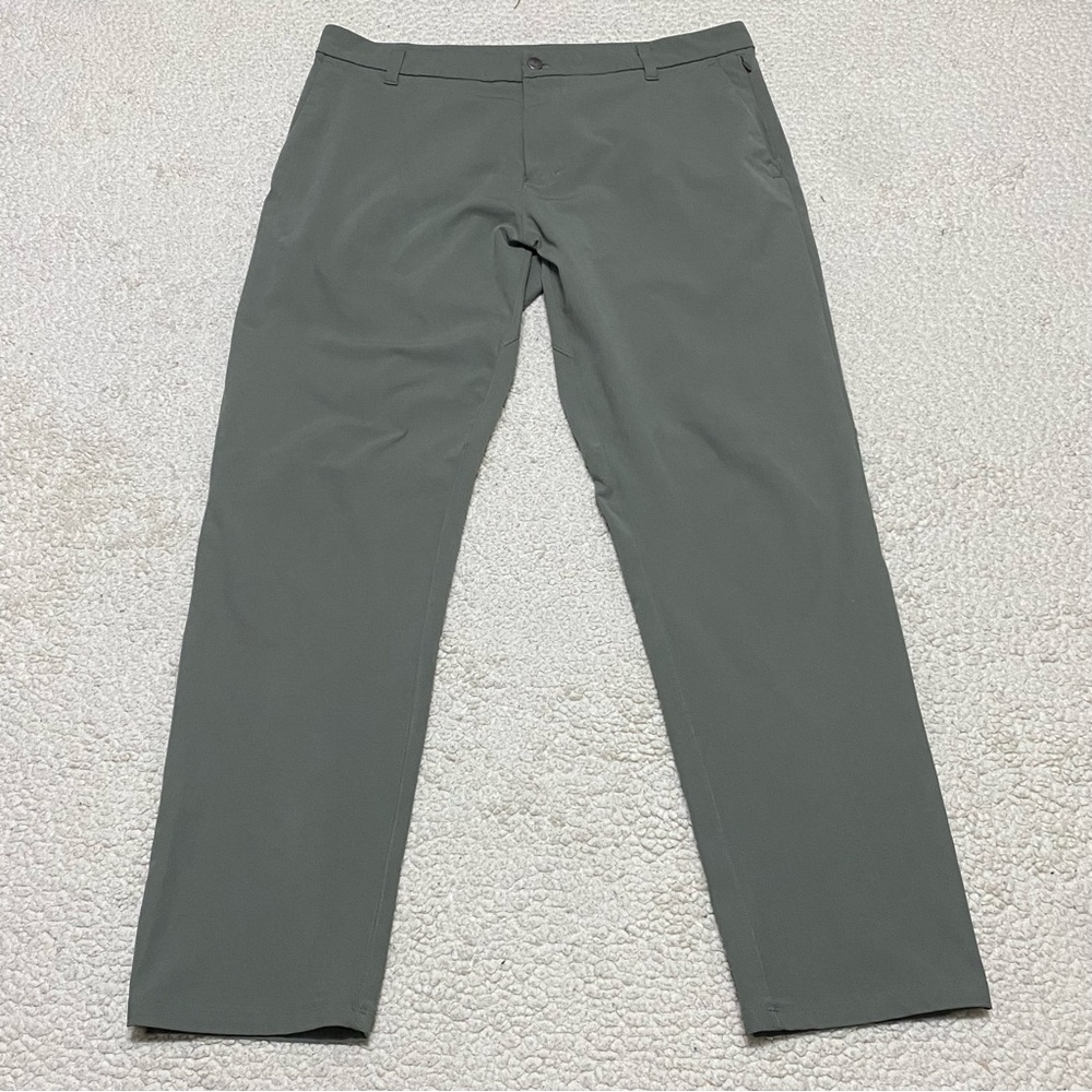 Lululemon Grey Sage ABC Commission Slim Warpstreme Pants Mens Size 36x30